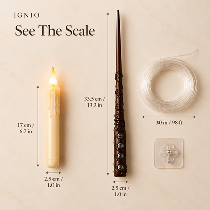 IGNIO Magic Wand + 12 Candles Set