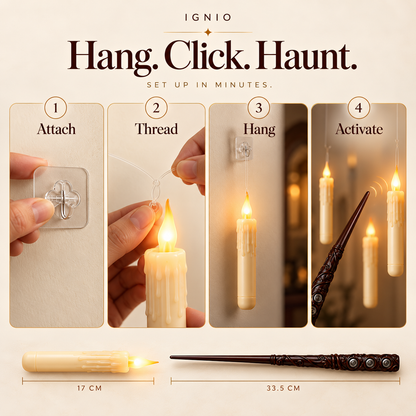 IGNIO Magic Wand + 12 Candles Set
