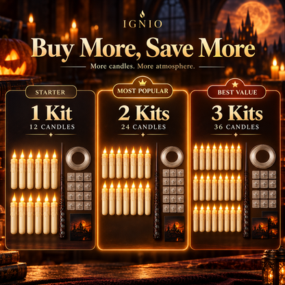 IGNIO Magic Wand + 12 Candles Set